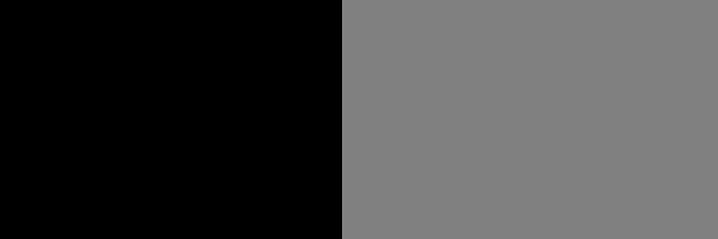 Two rectangular areas, one black, one grey and slightly wider.