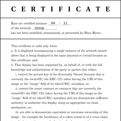 Certificate of Inauthenticity