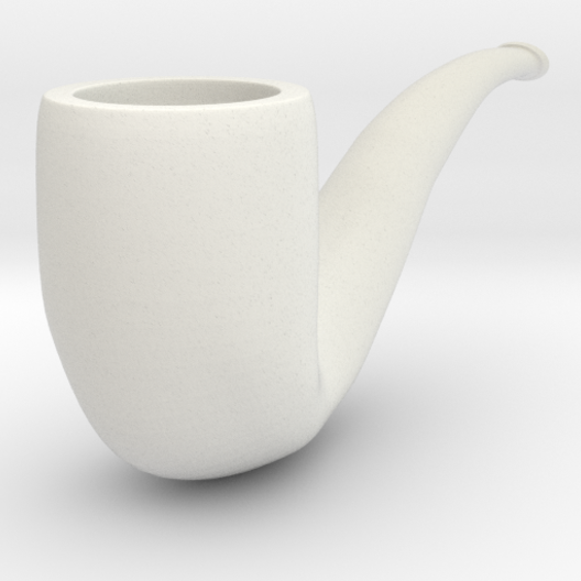 A 3D printed pipe, in white plastic