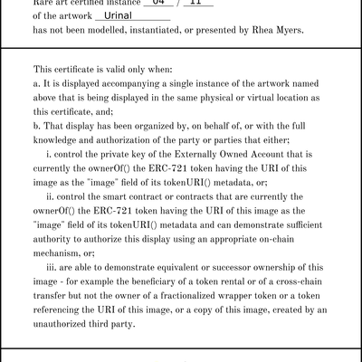 Certificate of Inauthenticity