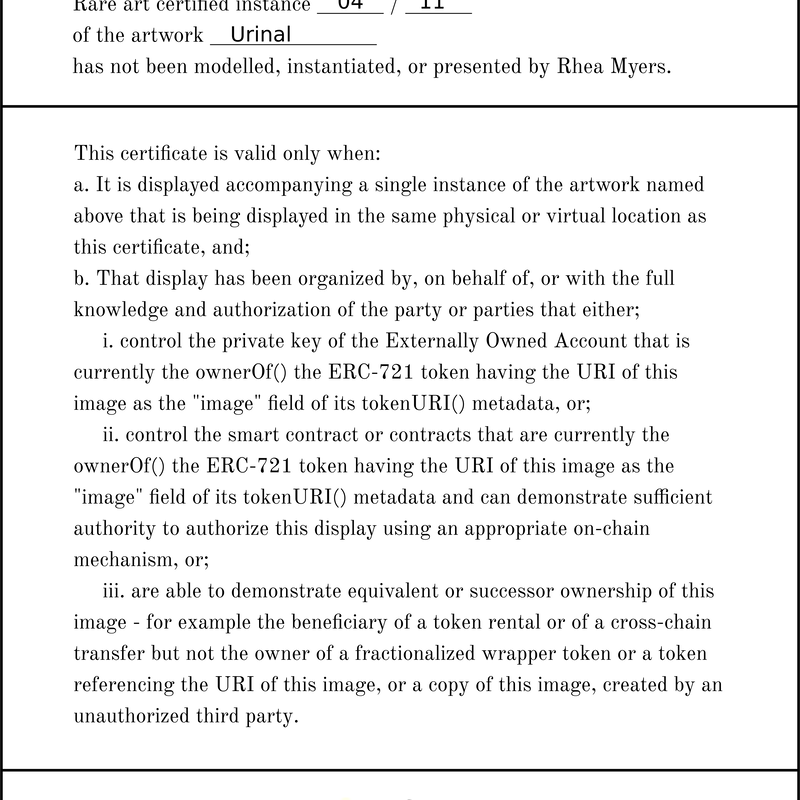 Certificate of Inauthenticity