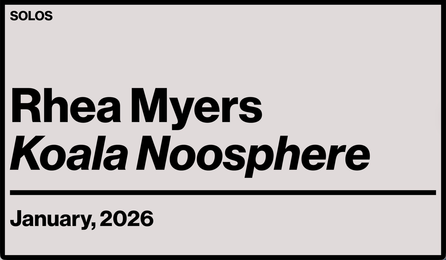 Private view-style announcement card for Koala Noosphere at Solos